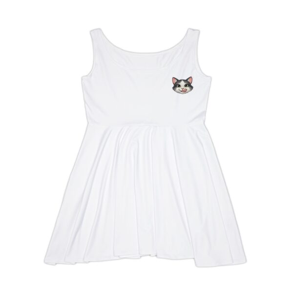 cute cat graphic skater dress, women's summer dress, playful fashion, casual dress, animal lover gift