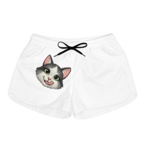 cute cat women's casual shorts, animal print lounge shorts, summer pajama bottoms, gift for cat lovers, fun beach wear