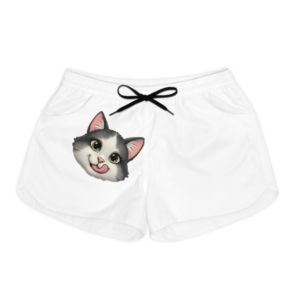 cute cat women's casual shorts, animal print lounge shorts, summer pajama bottoms, gift for cat lovers, fun beach wear