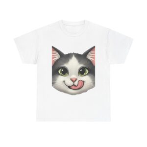 cute cat pocket t shirt for animal lovers, unisex heavy cotton tee, gift for pet owners, casual wear, animal rescue fundraiser