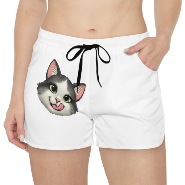 cute cat women's casual shorts, animal print lounge shorts, summer pajama bottoms, gift for cat lovers, fun beach wear